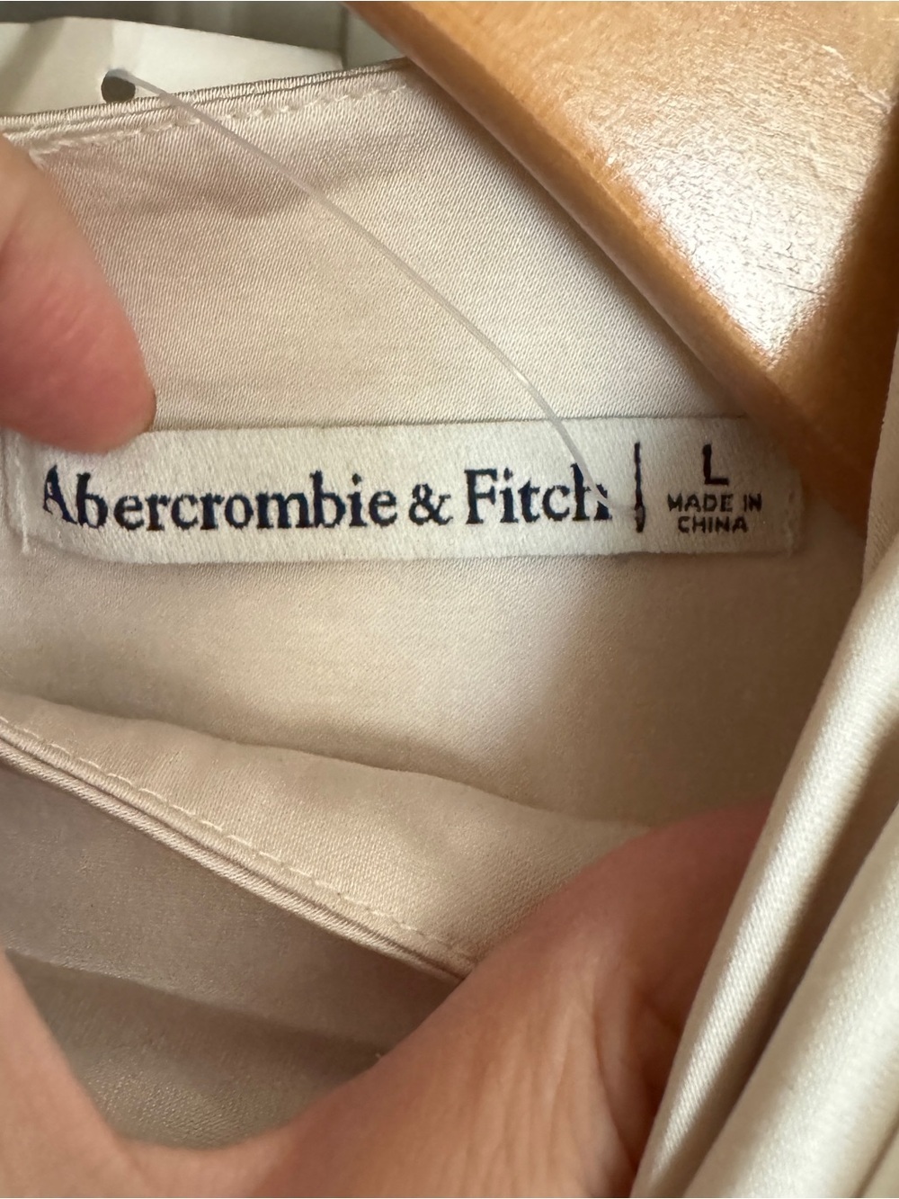 NWT ABERCROMBIE & FITCH Champagne High Neck Ruched Mini Dress Size L - Picture 6 of 8